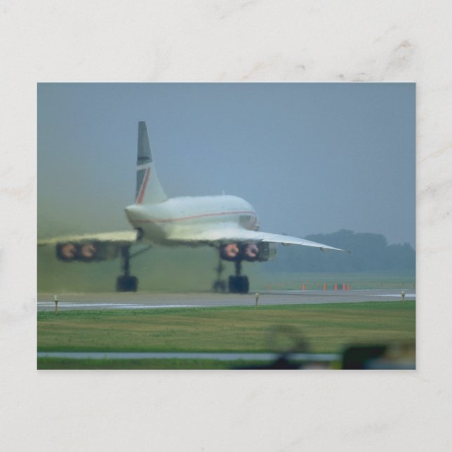 Concorde takes off, full afterburner postcard (Front)