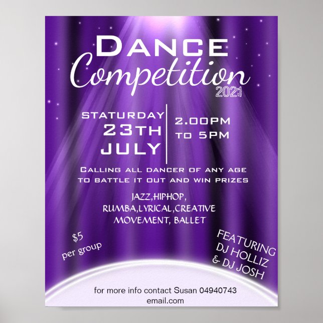 Concours de danse PTA PTO Poster (Devant)