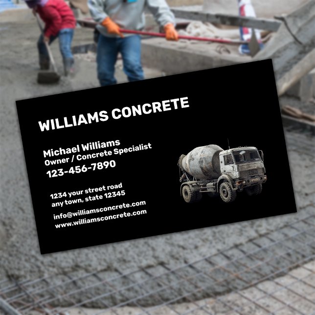 Concrete and Cement Contractor Company Business Card (Creator Uploaded)