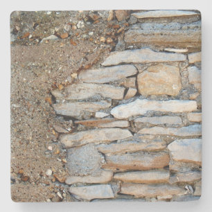 concrete and Stone Textured Wall, Square coaster