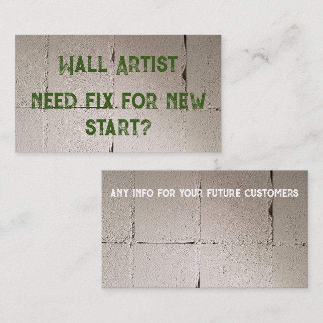 Concrete Block Wall for Wall Artist Business Card (Front/Back)