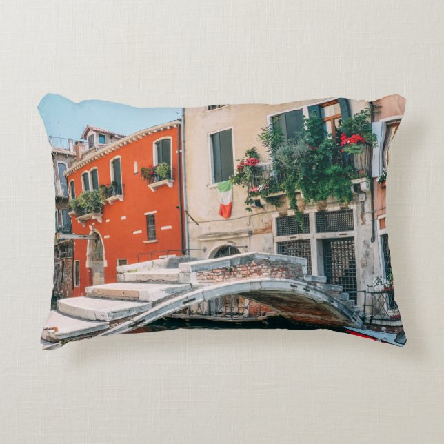 CONCRETE BRIDGE BESIDE WHITE BUILDING ACCENT PILLOW (Front)
