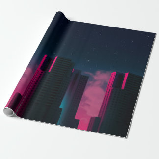 CONCRETE BUILDINGS NEAR WHITE CLOUDS WRAPPING PAPER