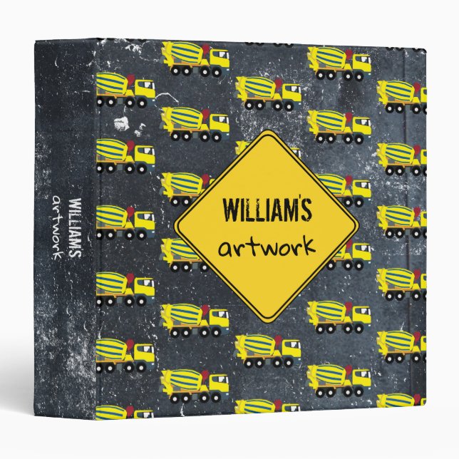 Concrete Cement Construction Trucks Artwork Artist Binder (Front/Spine)