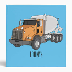 Concrete cement mixing truck cartoon illustration  binder