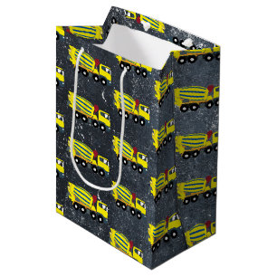 Concrete Cement Truck Construction Trucks Medium Gift Bag