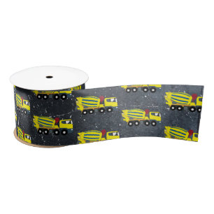 Concrete Cement Truck Construction Trucks Satin Ribbon