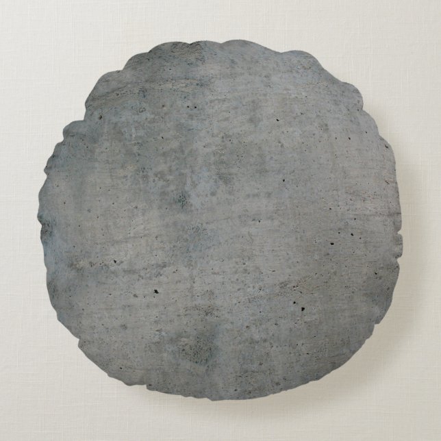 Concrete cement wall grey texture round pillow (Front)