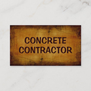 Concrete Contractor Antique Business Card