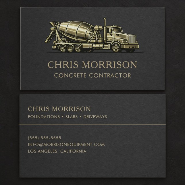 Concrete Contractor Services Professional  Business Card (Creator Uploaded)