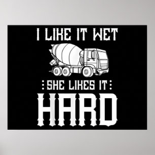 Concrete Finisher Worker Cement Mixer Truck Driver Poster