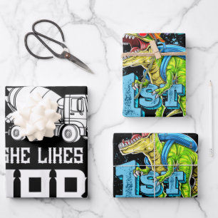 Concrete Finisher Worker Cement Mixer Truck Driver Wrapping Paper Sheet