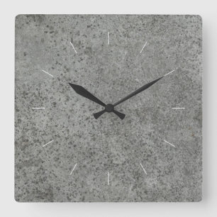 CONCRETE   industrial decor Square Wall Clock