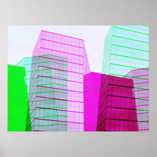 Concrete Jungle Abstract Building Art Poster