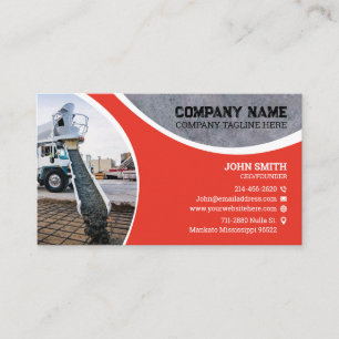 Concrete laying, Construction, remodeling, Redimix Business Card