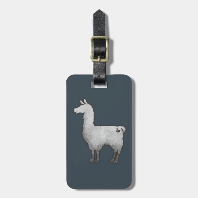 Concrete Llama Luggage Tag (Front Vertical)