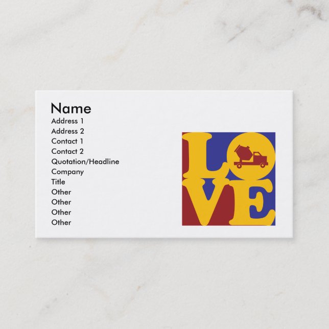 Concrete Love Business Card (Front)