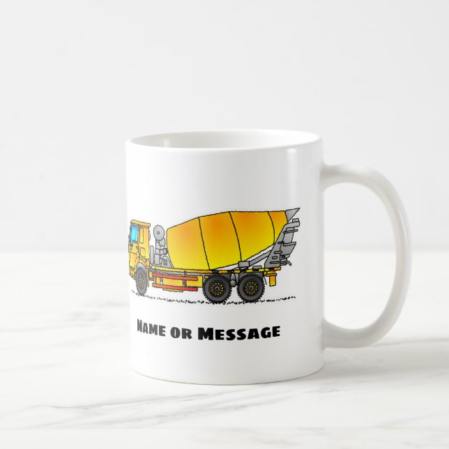 Concrete Mix Mug, Transportation Cement Mixer Mugs (Right)