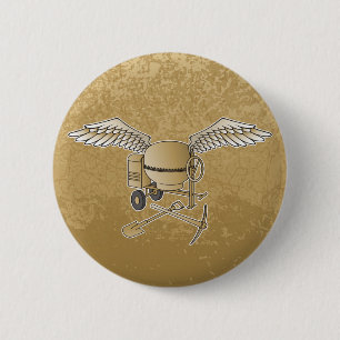 Concrete mixer beige 2 inch round button