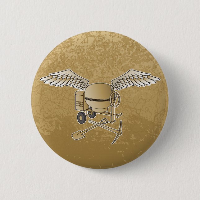 Concrete mixer beige 2 inch round button (Front)