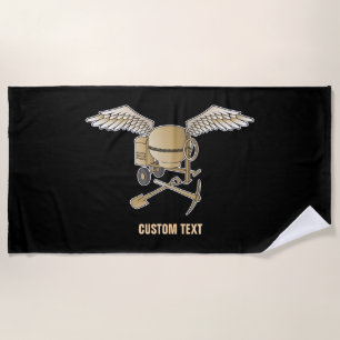 Concrete mixer beige beach towel