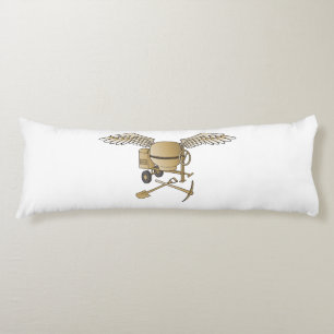 Concrete mixer beige body pillow