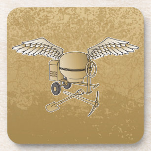 Concrete mixer beige coaster