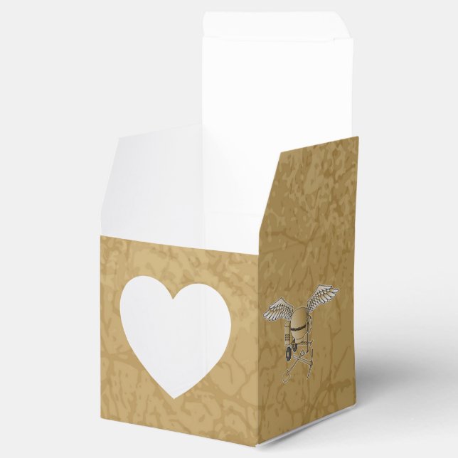 Concrete mixer beige favor box (Opened)