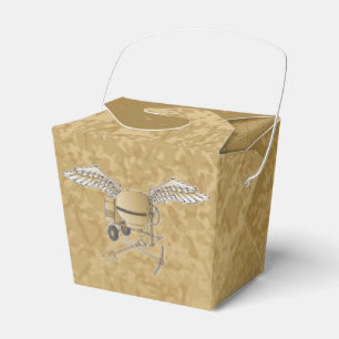 Concrete mixer beige favor box