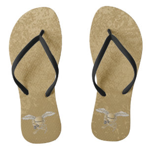 Concrete mixer beige flip flops