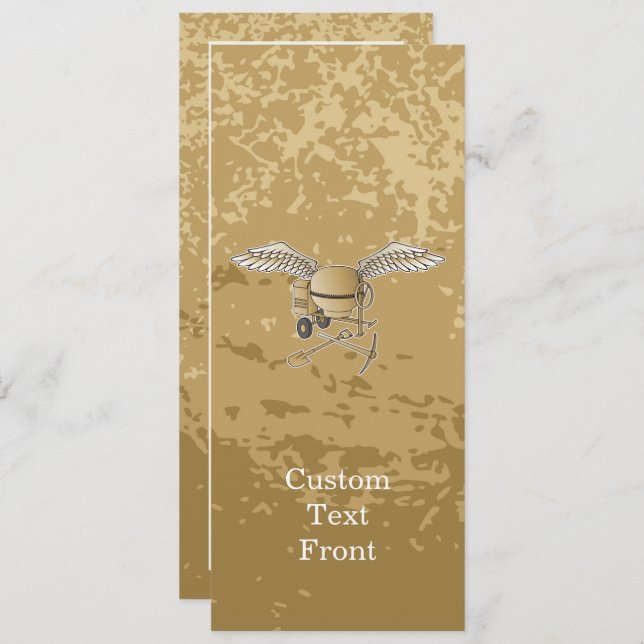 Concrete mixer beige invitation (Front/Back)