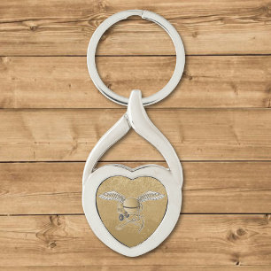 Concrete mixer beige keychain