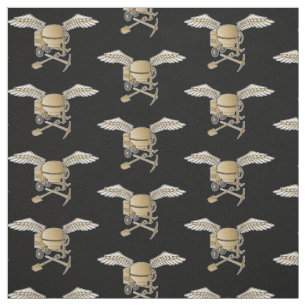 Concrete Mixer Beige Pattern Fabric