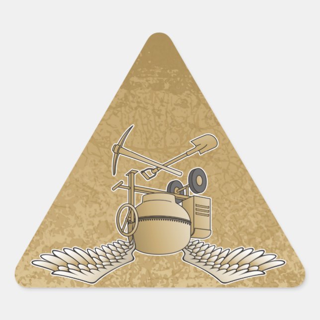 Concrete mixer beige triangle sticker (Front)