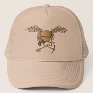 Concrete mixer beige trucker hat