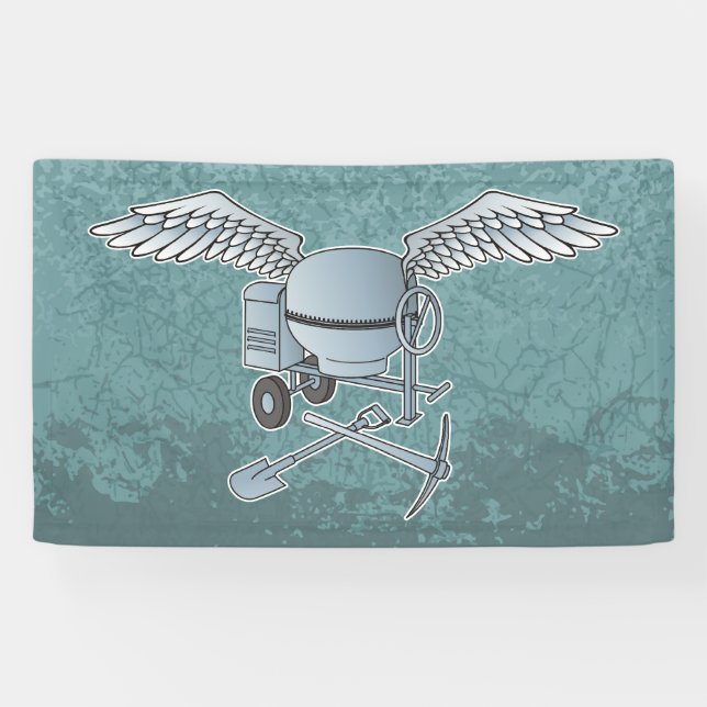 Concrete mixer blue-grey banner (Horizontal)
