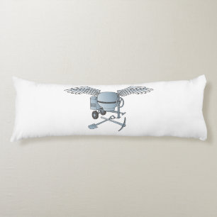 Concrete mixer blue-grey body pillow