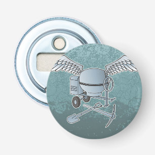 Concrete mixer blue-grey bottle opener