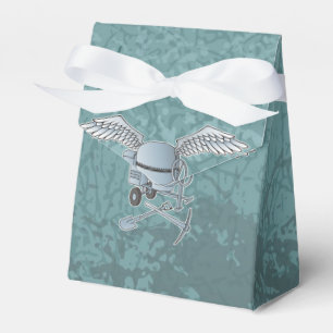Concrete mixer blue-grey favor box