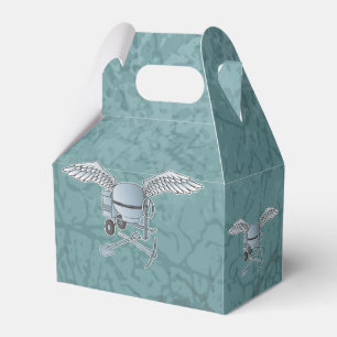 Concrete mixer blue-grey favor box