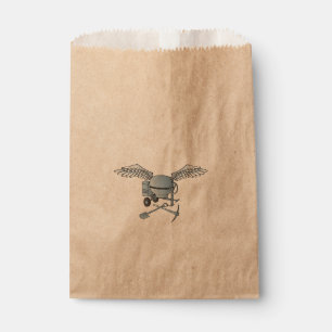 Concrete mixer blue-grey favour bag