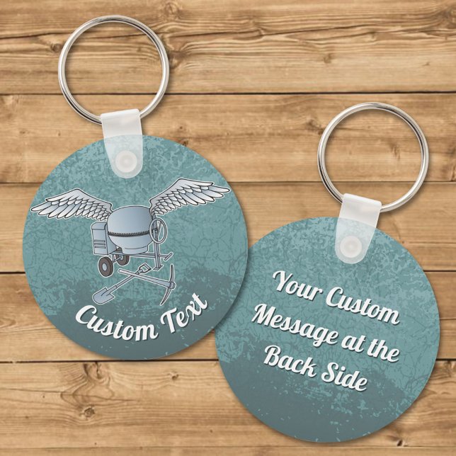 Concrete mixer blue-grey keychain (Creator Uploaded)