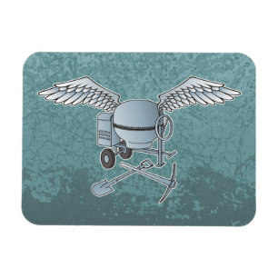 Concrete mixer blue-grey magnet