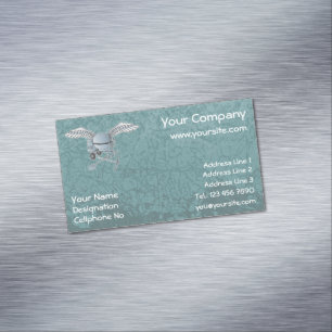 Concrete mixer blue-grey Magnetic business card