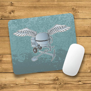 Concrete mixer blue-grey mouse pad