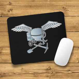 Concrete mixer blue-grey mouse pad