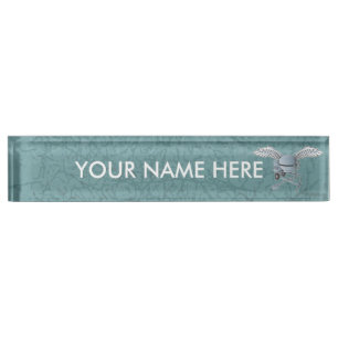 Concrete mixer blue-grey nameplate