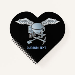 Concrete mixer blue-grey notebook