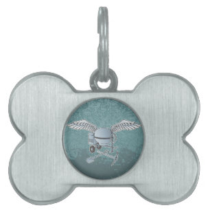 Concrete mixer blue-grey pet name tag