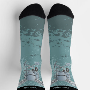 Concrete Mixer Blue-Grey Socks